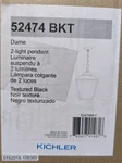 Kichler Dame 52474BKT 2-LIGHT Textured Black Vintage Lantern Foyer Pendant. Fixed Price $250.00.