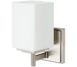 Quorum Delta Glass Wall Sconce Lighting, 1LT, 75 Watts, Satin Nickel. Fixed Price $51.98.