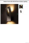 Large Modern Forms WS-W2216-BK Led Outdoor Wall Mount Black Finish. Fixed Price $190.00.