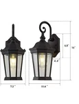 Smeike Exterior Light Fixture Large Outdoor Wall Lantern 16" Black Set 2. Fixed Price $99.99.