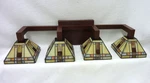 Kitchler Light Fixture 4 Lamp Wall Sconce Tiffany Style Stained Glass Box. Fixed Price $124.99.