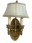 Vintage Murray Feiss Empire Style Double-arm Wall Candle Sconce Lights With Shad. Fixed Price $199.00.
