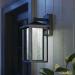 Home Decorators Collection Black Medium Outdoor Seeded Glass Dusk Dawn Led. Fixed Price $79.00.