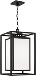 953114BK Aiden Modern Soft White Glass Outdoor Rectangular Pendant Hanging Lante. Fixed Price $423.99.