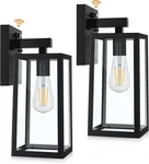 Shine Hai Dusk To Dawn Outdoor Wall Lantern, Exterior Sconce Large, Black. Fixed Price $75.68.