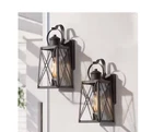 Lnc Rustic Bronze 1-LIGHT Outdoor Wall Lantern Clear Seeded Glass. Fixed Price $55.00.