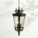 Casa Marseille Vintage Outdoor Hanging Light Fixture Black 23 3/4" Glass Damp. Fixed Price $239.99.