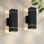 Possini Euro Skyridge 11 3/4" Black Updown Outdoor Wall Light Set Of 2. Fixed Price $199.98.