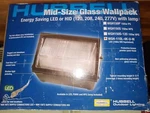 Hubbell Mid-size Glass Wallpack WGH-110L-4K-U-M Led (150W Hid Equivalent). Fixed Price $210.00.