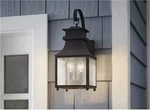 Home Decorators 13654 18" 2-LIGHT Matte Black Outdoor Wall With Seeded Gla. Fixed Price $57.99.