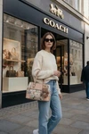 Coach Hampton Purse Signature Logo Canvas Leather Key Fob Light Weight. Fixed Price $185.00.