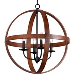 Maxim 27574 Compass Light 23"W Taper Candle Chandelier - Antique Pecan / Black. Fixed Price $279.04.