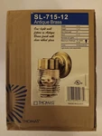 Thomas SL-715-12 Lighting Wall Sconce Antique Brass Finish With Ribbed Glass. Fixed Price $22.49.