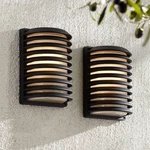 Modern Industrial Outdoor Wall Light Fixtures Set Of 2 Black 10" For Exterior. Fixed Price $149.99.
