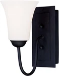 Livex Ridgedale 6481-04 Wall Sconce Black Satin Opal Glass 1-LIGHT E26. Fixed Price $44.95.