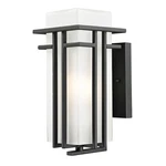 Z-lite Abbey Outdoor Wall Light, 6.75X5.375X11.75", Black, Matte Opal 549S-BK. Fixed Price $119.99.