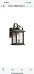 Kichler 39507 Linford 1-IT Small Outdoor Wall Mount. Fixed Price $70.00.
