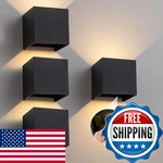 Byhoiy 4 Pack Led Outdoor Wall Sconces Exterior/interiormodern Black Square. Fixed Price $124.35.