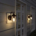 Lnc A03356 1-LIGHT Frosted Black Wall Lantern Sconce Seeded Glass Shade 2 Pack. Fixed Price $49.99.