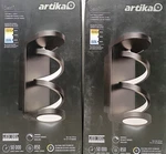 Led Outdoor Wall Light Fixture Black Cylinder Modern Artika Swirl Lot 2X New. Fixed Price $89.95.