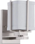 Nuvo Brushed Nickel And Slate Gray Fabric Shade Led Wall Sconce. Fixed Price $53.99.