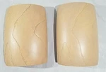 12" Justice Design Group Ceramic Wall Sconces 8858 In Tierra Tan Slate, Two Bulb. Fixed Price $225.00.