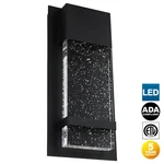 Sunlite Led Wall Sconce, Black Metal Frame With Raindrop Effect Glass Panel, 6.5. Fixed Price $86.23.
