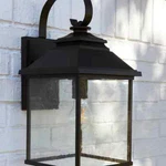 Quorum 7940-9-69 Pearson 18" Outdoor Wall Lantern In Noir. Fixed Price $59.99.