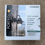 Portfolio Outdoor Wall Lantern Black Finish Rust & Fade Resistant. Fixed Price $34.95.