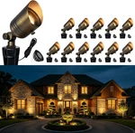 Brass 12V Led Landscape Spotlights, Waterproof MR16 Bulbs For Garden (12 Pack). Fixed Price $499.99.