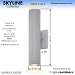 Minka Lavery 72502-A144-L Skyline Led Outdoor Wall Sconce Brushed Aluminum. Fixed Price $225.00.