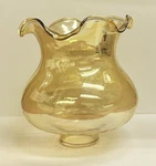 Clear Beige Tinted Chimney Lantern Light Fixture Glass Shade Ruffle Top. Fixed Price $14.95.