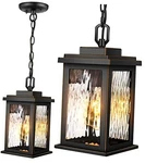 Outdoor Pendant Light Fixture, Farmhouse Exterior Hanging Standard Black. Fixed Price $88.45.