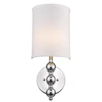 Silver Chrome Wall Light With Linen Fabric Shade. Fixed Price $204.68.
