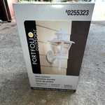 Portfolio Matte White Outdoor Wall Lantern, Clear Glass, 1-LIGHT. Fixed Price $28.00.