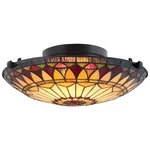 Kira Home Mateo 16" Semi Flush Mount Ceiling Light Tiffany Glass Bowl Black. Fixed Price $119.96.
