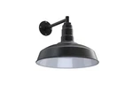 Matte Black Industrial Straight Arm Barn Light Wall Fixture - Made America. Fixed Price $244.00.
