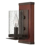 Hinkley Fredrick Ramond Jasper Wall Sconce Seedy Glass Iron & Mahogany Finish. Fixed Price $99.00.