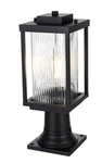 Outdoor Pole Light Fixture Reeded Glass Exterior Porch Walkway Modern Post 16.5". Fixed Price $141.78.