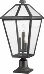 Z-lite 579PHXLR-533PM-BK Three Light Outdoor Pier Mount Talbot Black Finish. Fixed Price $404.00.