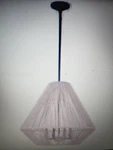 Golden Lighting Valentina 4-LIGHT Matte Latern Pendant Natural Raphia Rope Shade. Fixed Price $259.00.
