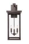 Powder Coated Bronze Four Light Outdoor Wall Sconce From The Barkeley Collection. Fixed Price $271.90.