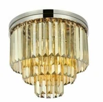 Crystal Flush Mount 9 Fixture Polished Nickel Golden Teak Foyer Lighting. Fixed Price $990.61.