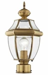 Livex Lighting 2153-02 Monterey, Outdoor Post Top Lantern, Polished Brass. Fixed Price $65.00.