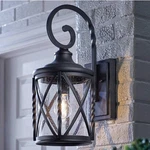 Home Decorators 1-LIGHT Black Outdoor Wall Clear Seeded Glass 18.75 New. Fixed Price $99.95.