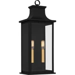 Matte Black Two Light Outdoor Wall Mount From The Abernathy Collection. Fixed Price $299.99.