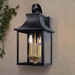 Lamqee 2-LIGHT Matte Black Outdoor Glass Wall Fixture With Dusk To Dawn. Fixed Price $37.43.