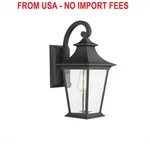 Emliviar Outdoor Wall Lantern 1-LIGHT Black Clear Glass 18IN 500181 Ext Mount Lt. Fixed Price $79.99.