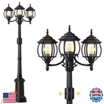 Redluck Motion Sensor Outdoor Post Lights Gfci Outlet 3-HEAD Dusk To Dawn. Fixed Price $304.12.