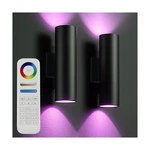 Modern Up And Down Lights Outdoor Wall Sconce, Remote Control Color Changing .... Fixed Price $181.25.